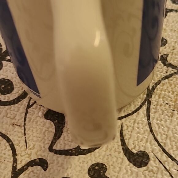 Vintage White and Blue Morton Salt Coffee Mug - Picture 5 of 6